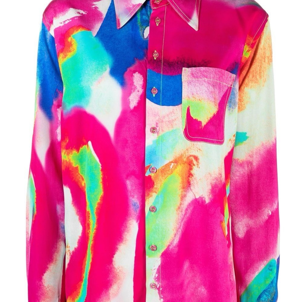 Christopher John Rogers Runway Resort 2023 Vibrant Multicolor Button-Up Shirt
